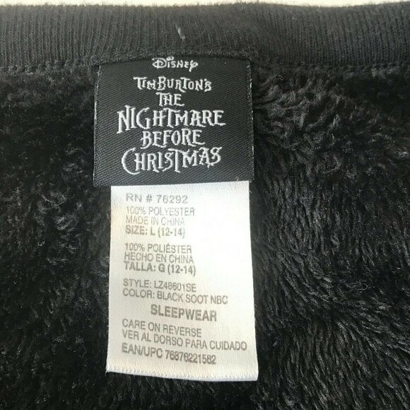 Disney Nightmare Before Christmas Fleece Pajama PJ Top Large Jack Skellington - Picture 6 of 9